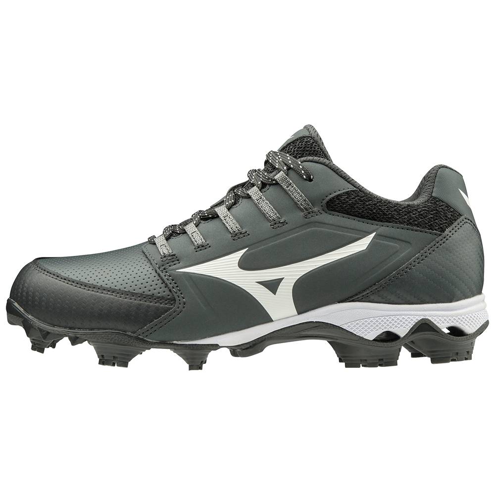 Mizuno 9-Spike Advanced Finch Elite 4 TPU Molded - Bayan Softball Ayakkabı - Gri/Beyaz Türkiye (BHZC